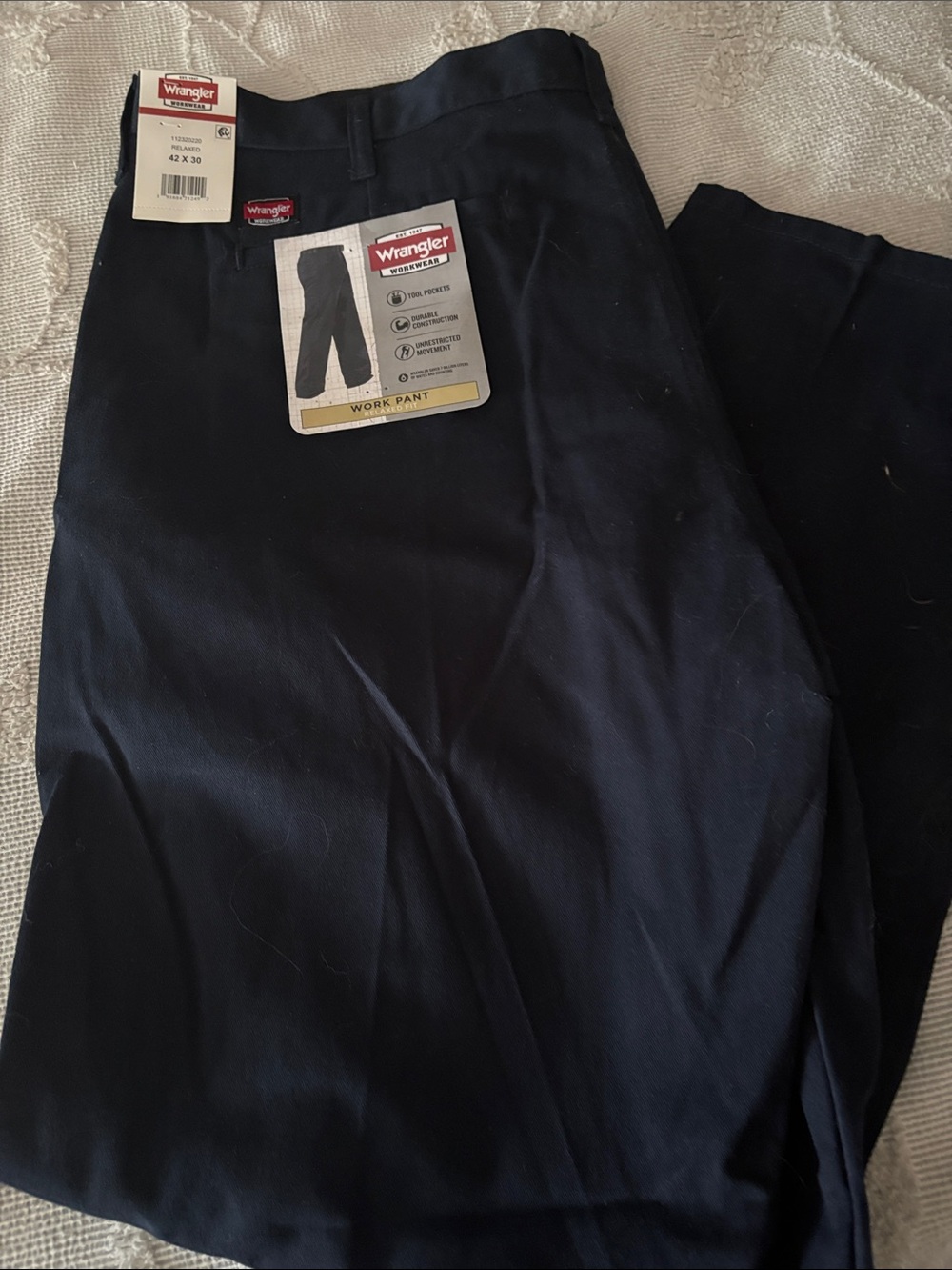 Wrangler Men's Navy Work Chinos